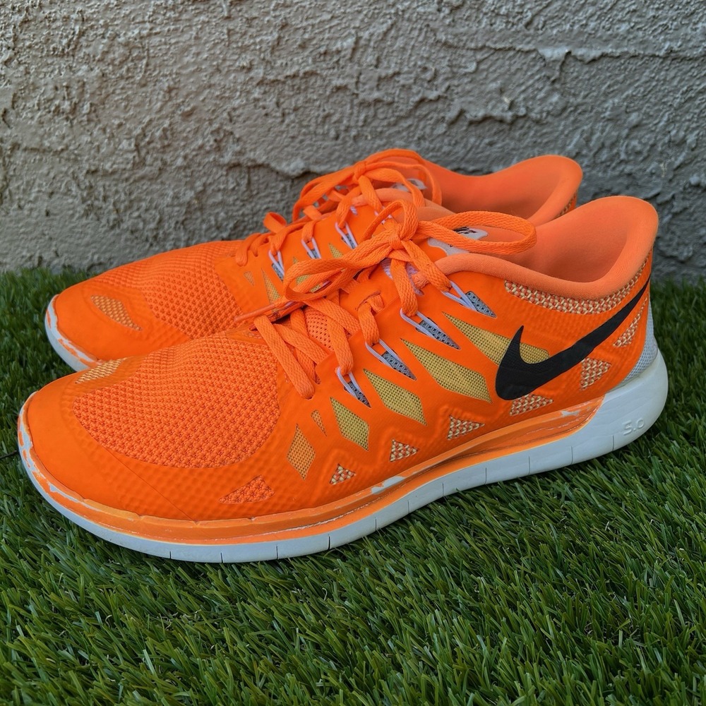 Nike Shoes Men Size 13 Free 5.0 Running Orange / Black 642198-800